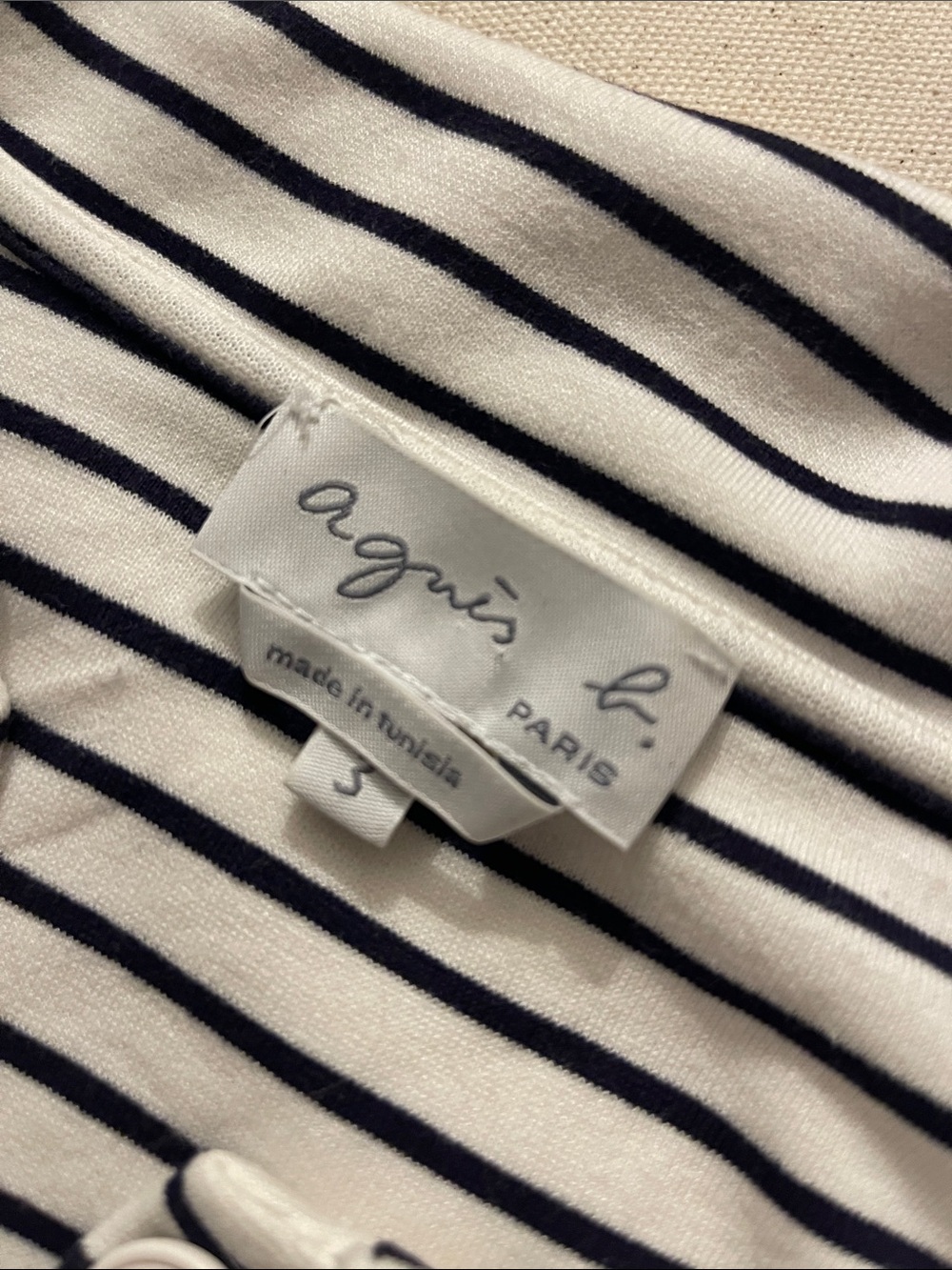 agnes b. striped polo cardigan - Picture 2 of 9